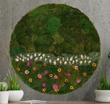 Load image into Gallery viewer, 36” Preserved Moss with Quartz Crystals, Dried Flowers and LED Lights
