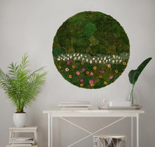 Load image into Gallery viewer, 36” Preserved Moss with Quartz Crystals, Dried Flowers and LED Lights
