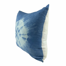 Load image into Gallery viewer, Shibori Indigo Linen Cushion Cover - OOAK
