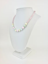 Load image into Gallery viewer, Pastel Dyed Green Jade + Rose Quartz Beaded Necklace
