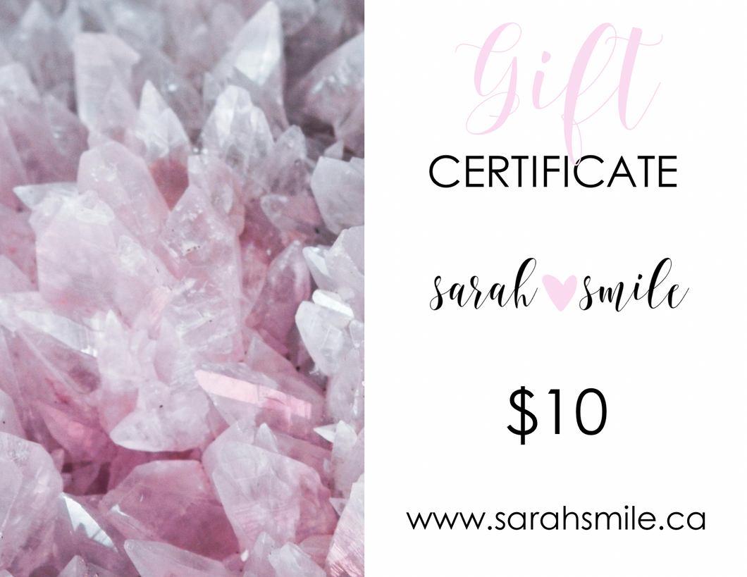 Gift Certificate for Sarah Smile