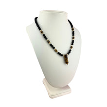 Load image into Gallery viewer, Black Onyx + Tiger Eye Beaded Necklace
