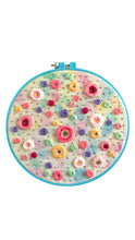 Load image into Gallery viewer, 8.5” Floral Embroidery on Hand Painted White Linen.
