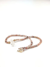 Load image into Gallery viewer, Sunstone Beaded Necklace with a Quartz Pendant
