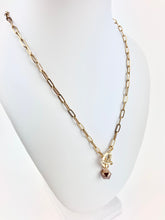 Load image into Gallery viewer, 18k Gold Plated Brass Paperclip Chain with a Clear Quartz Pendant
