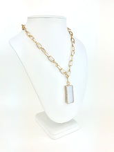 Load image into Gallery viewer, 18k Gold Plated Brass Paperclip Chain with a Selenite Pendant
