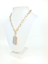 Load image into Gallery viewer, 18k Gold Plated Brass Paperclip Chain with a Selenite Pendant
