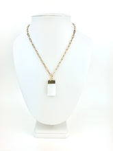 Load image into Gallery viewer, 18k Gold Plated Brass Paperclip Chain with a Selenite Pendant
