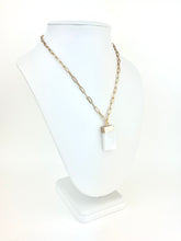 Load image into Gallery viewer, 18k Gold Plated Brass Paperclip Chain with a Selenite Pendant
