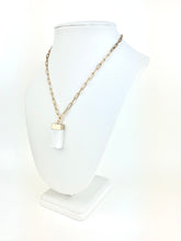 Load image into Gallery viewer, 18k Gold Plated Brass Paperclip Chain with a Selenite Pendant
