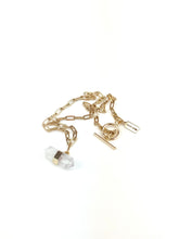 Load image into Gallery viewer, 18k Gold Plated Brass Paperclip Chain with a Clear Quartz Pendant
