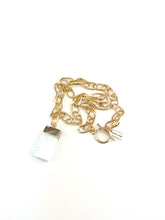 Load image into Gallery viewer, 18k Gold Plated Brass Paperclip Chain with a Selenite Pendant
