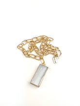 Load image into Gallery viewer, 18k Gold Plated Brass Paperclip Chain with a Selenite Pendant
