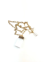 Load image into Gallery viewer, 18k Gold Plated Brass Paperclip Chain with a Selenite Pendant
