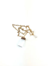 Load image into Gallery viewer, 18k Gold Plated Brass Paperclip Chain with a Selenite Pendant
