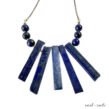 Load image into Gallery viewer, Lapis Lazuli w/ Antique Brass Chain
