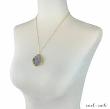 Load image into Gallery viewer, Howlite Rosary Chain Necklace with Druzy Pendant
