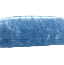 Load image into Gallery viewer, Shibori Indigo Linen Lumbar Cushion Cover - OOAK
