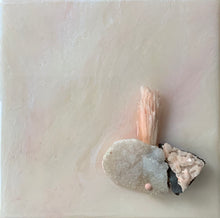 Load image into Gallery viewer, Soft Pink &amp; Metallic Pearl Crystal Resin Art - 8”x8”x1.5”
