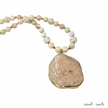 Load image into Gallery viewer, Pink Peruvian Opal Beaded Statement Necklace
