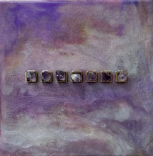 Load image into Gallery viewer, Amethyst + Brass Resin Art - 8”x8”x1.5”
