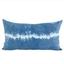 Load image into Gallery viewer, Shibori Indigo Linen Lumbar Cushion Cover - OOAK
