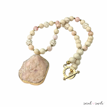 Load image into Gallery viewer, Pink Peruvian Opal Beaded Statement Necklace
