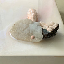 Load image into Gallery viewer, Soft Pink &amp; Metallic Pearl Crystal Resin Art - 8”x8”x1.5”
