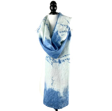 Load image into Gallery viewer, Indigo Shibori Linen Scarf - OOAK - #S26
