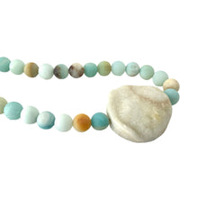 Load image into Gallery viewer, Amazonite Beaded Necklace with a Druzy Pendant
